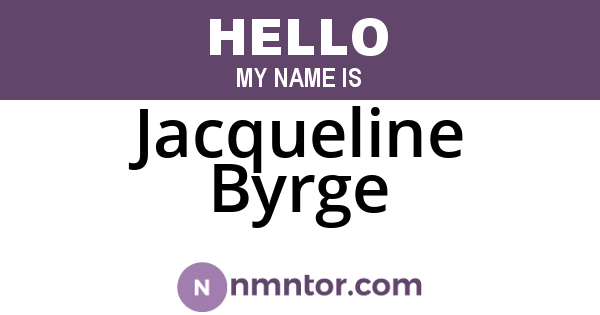 Jacqueline Byrge
