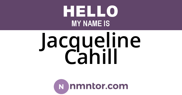Jacqueline Cahill
