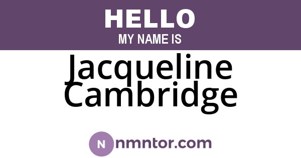 Jacqueline Cambridge