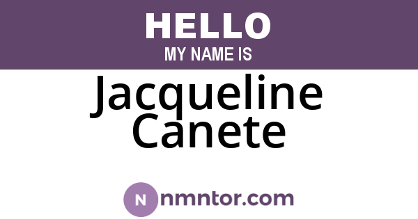 Jacqueline Canete