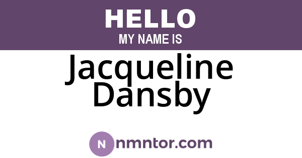 Jacqueline Dansby