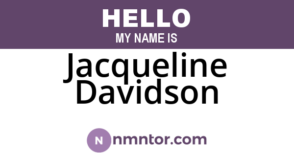 Jacqueline Davidson