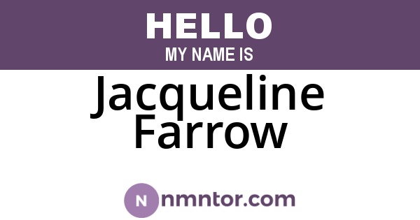 Jacqueline Farrow