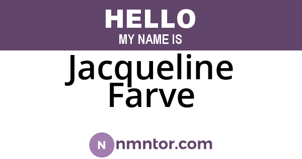 Jacqueline Farve