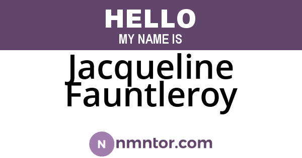 Jacqueline Fauntleroy