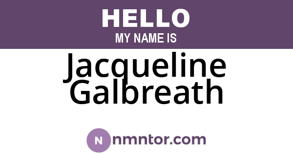 Jacqueline Galbreath