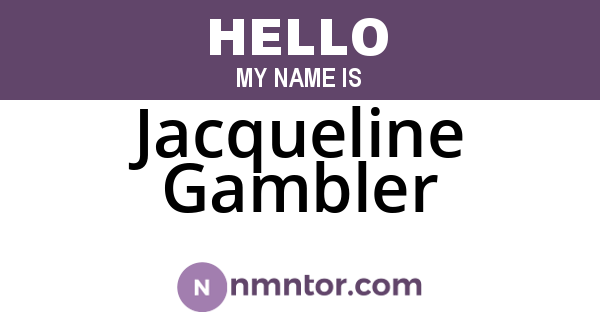 Jacqueline Gambler