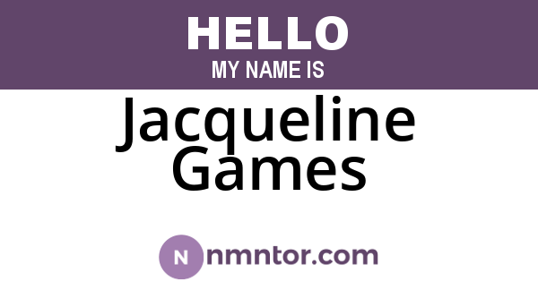 Jacqueline Games