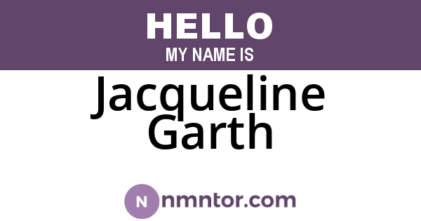 Jacqueline Garth