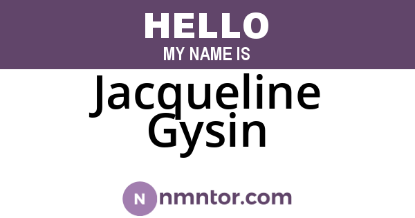Jacqueline Gysin