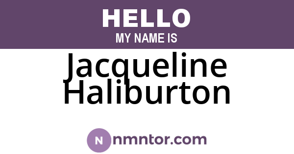 Jacqueline Haliburton