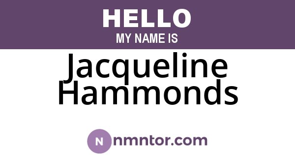 Jacqueline Hammonds