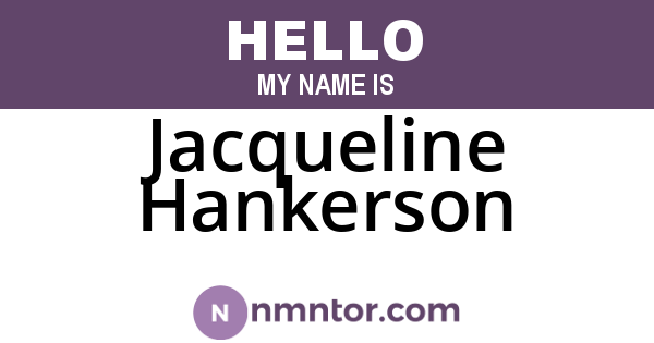Jacqueline Hankerson