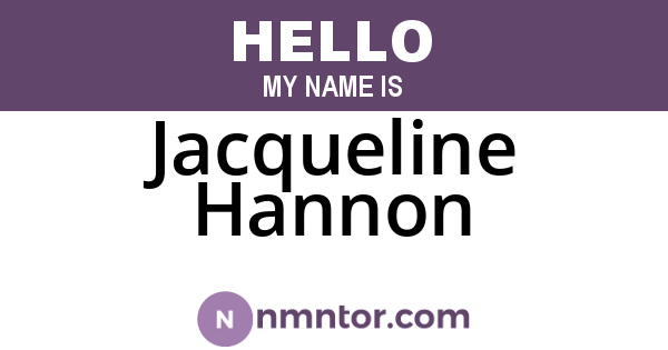 Jacqueline Hannon