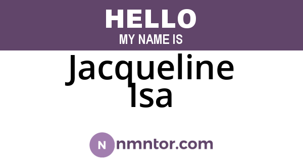 Jacqueline Isa