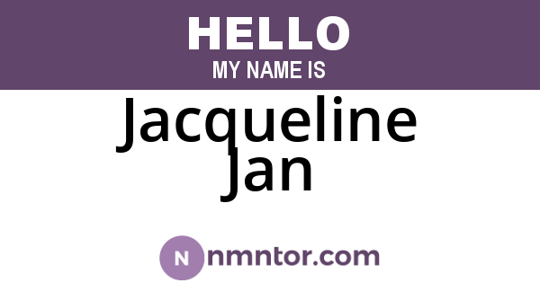 Jacqueline Jan