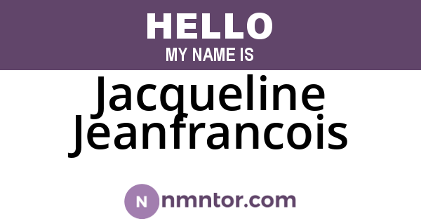 Jacqueline Jeanfrancois