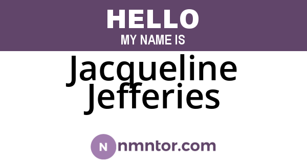 Jacqueline Jefferies