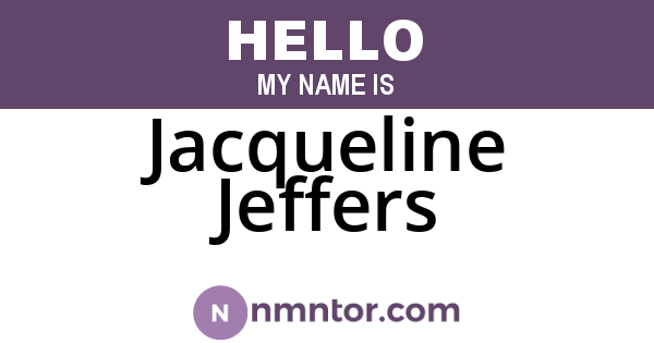 Jacqueline Jeffers