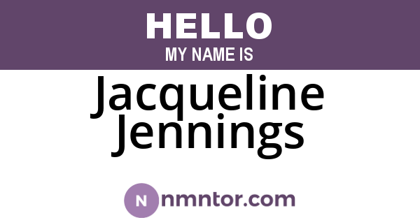 Jacqueline Jennings