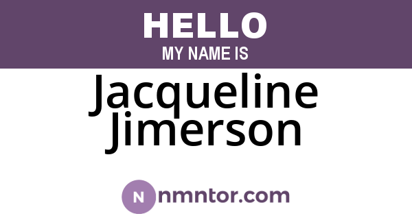 Jacqueline Jimerson