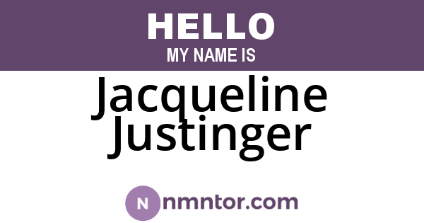 Jacqueline Justinger