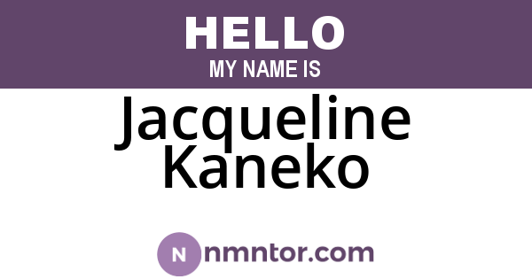 Jacqueline Kaneko