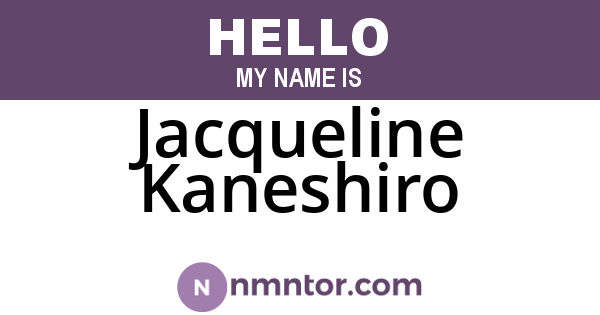 Jacqueline Kaneshiro