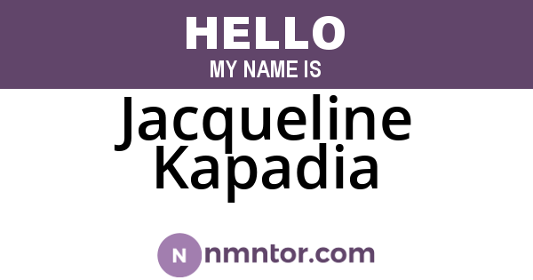 Jacqueline Kapadia