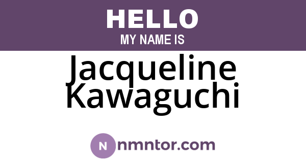 Jacqueline Kawaguchi