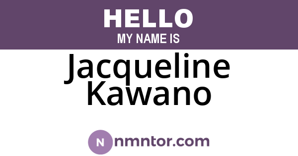 Jacqueline Kawano