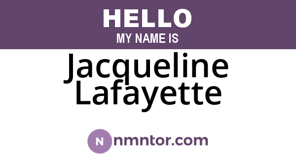 Jacqueline Lafayette