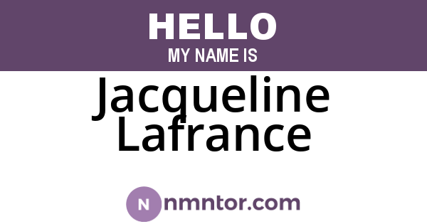 Jacqueline Lafrance