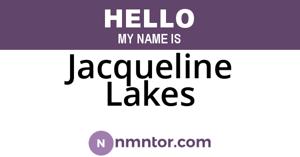 Jacqueline Lakes