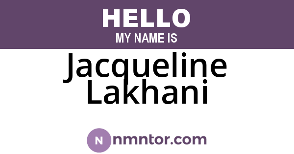Jacqueline Lakhani