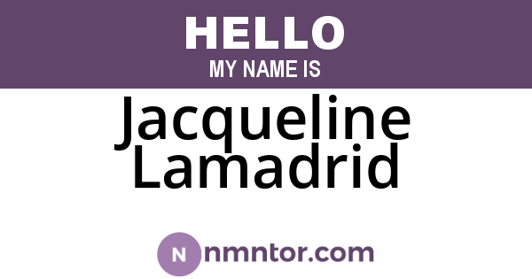 Jacqueline Lamadrid