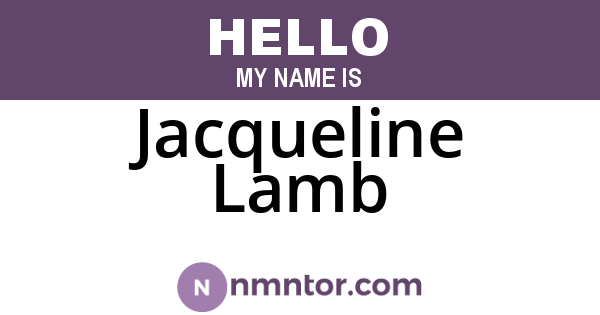 Jacqueline Lamb