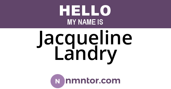 Jacqueline Landry