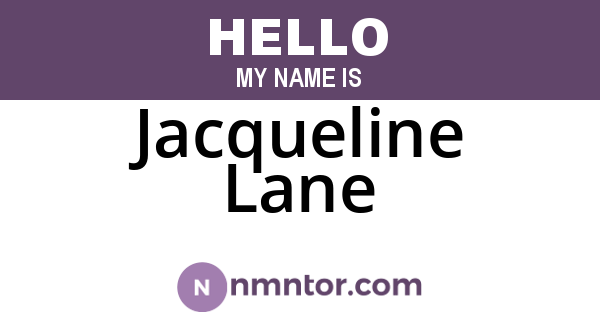 Jacqueline Lane