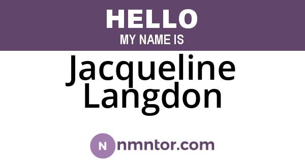 Jacqueline Langdon