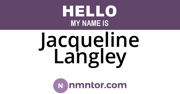 Jacqueline Langley
