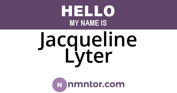 Jacqueline Lyter