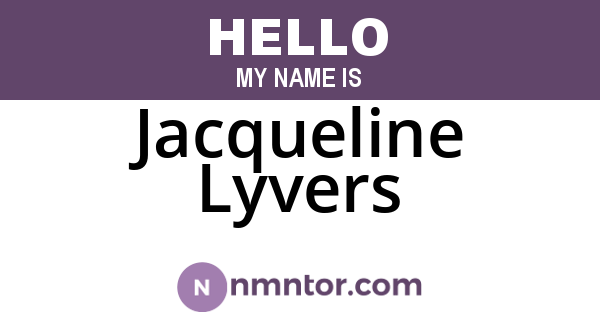 Jacqueline Lyvers