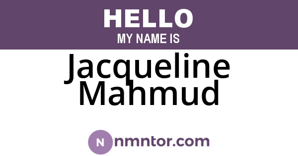 Jacqueline Mahmud