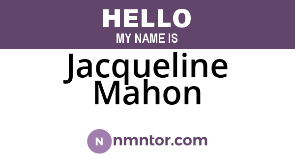 Jacqueline Mahon