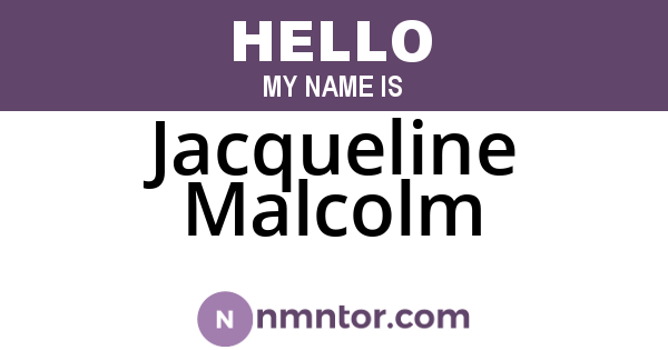 Jacqueline Malcolm