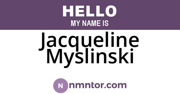 Jacqueline Myslinski