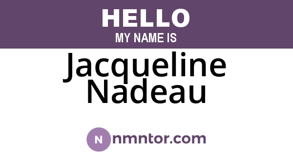Jacqueline Nadeau