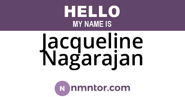 Jacqueline Nagarajan