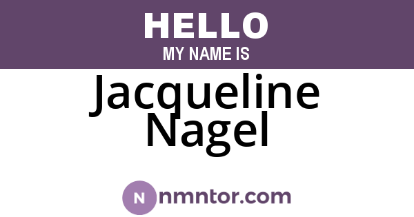 Jacqueline Nagel